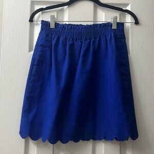 Royal Blue Paper Bag Skirt with Scalloped Edge